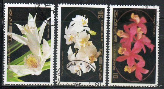 Цветы КНДР 1984 год серия из 3-х марок
