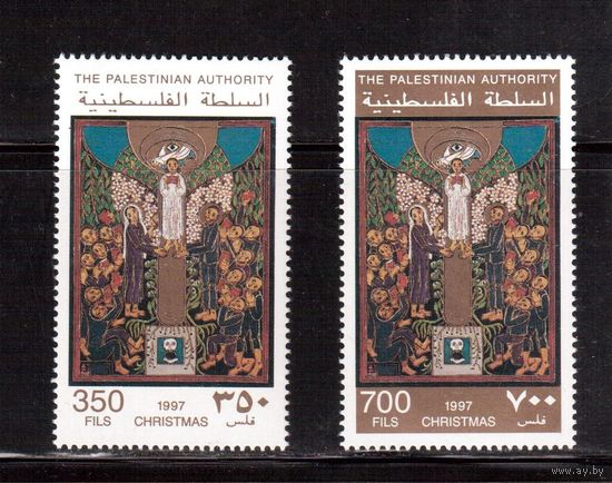 Палестина-1997,(Мих.77-78)  ** ,  Живопись, Религия, Рождество