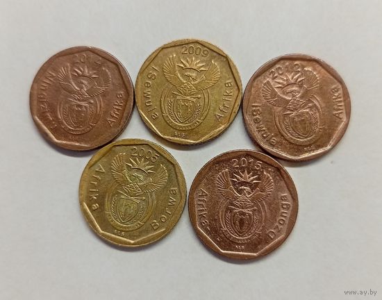 ЮАР 10 центов,2005 год .2009 год .2012 год .2014 год . 2015 год