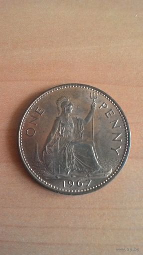 Великобритания, 1 пенни 1967 года.