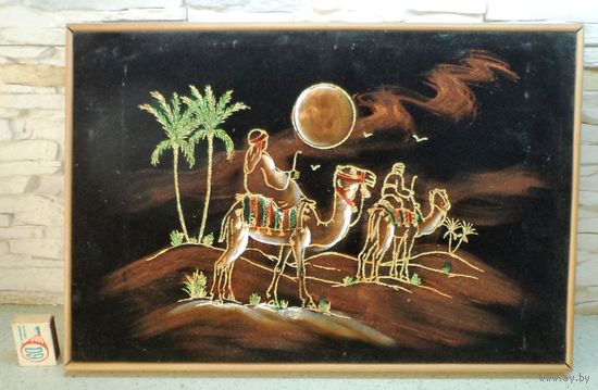 Картина ручной работы на черном бархате. Египет