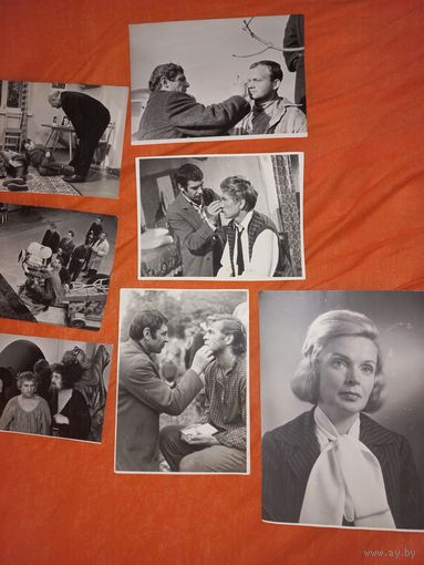 СССР 7 ФОТО кадры сьемок из фильиов с артистами ,на обратной написаны фильм и артист(А24)