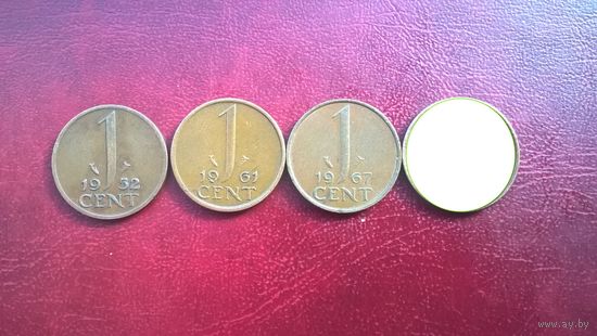 Нидерланды 1 цент 1961,1967г.