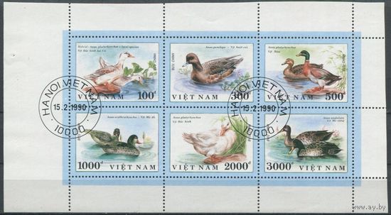 Вьетнам, 1990 г., Фауна, Утки, гаш. Mi  2120-25, зуб
