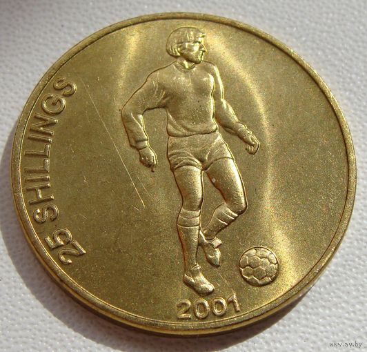 Сомали. 25 шиллингов 2001 год KM#103 "Футболист"