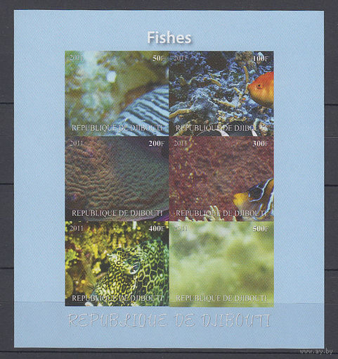 Фауна. Рыбы. Джибути. 2011. 1 малый лист.