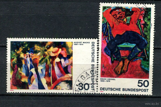 ФРГ - 1974 - Картины немецкого экспрессионизма - [Mi. 816-817] - полная серия - 2 марки. Гашеные.  (Лот 25Bi)