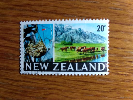 Марка Новая Зеландия. Флот. Крупный рогатый скот. Стандартная марка.