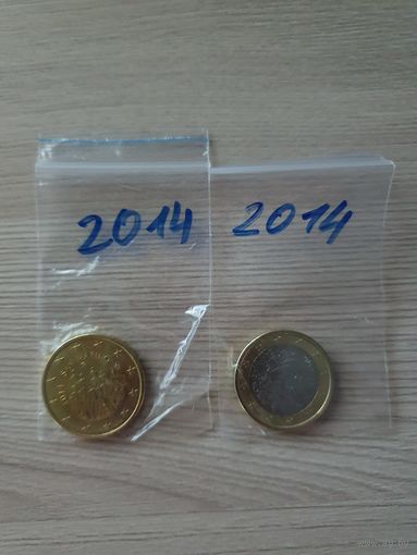 50 центов и 1 евро Сан Марино 2014 UNC