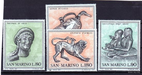 Сан-Марино.Ми 980-983.Этрусское искусство 3-6 век до н.э.1971.
