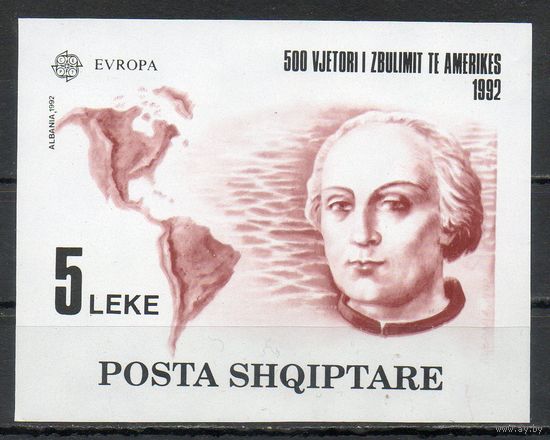 500 лет лткрытия Америки Христофор Колумб Албания 1992 год 1 блок