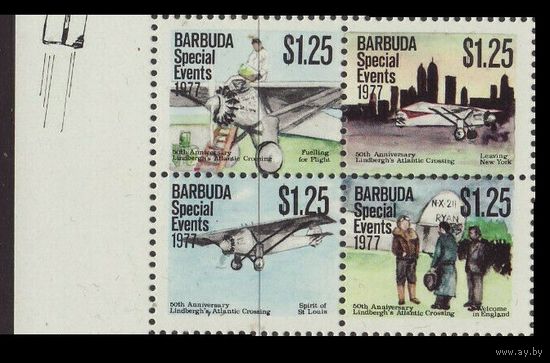 1977 Барбуда 360-363VB 50 лет трансатлантического перелета