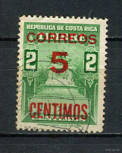 Коста-Рика - 1955/1956 - Надпечатка CORREOS 5 CENTIMOS на 2С - [Mi.521] - 1 марка. Гашеная.  (Лот 26BM)