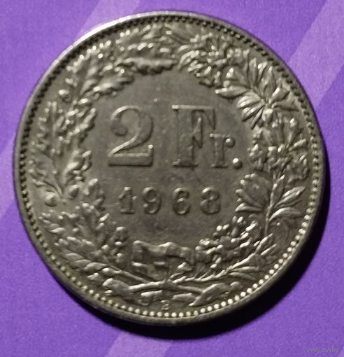 2 франка 1968 Швейцария