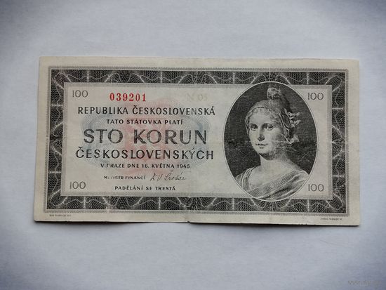Чехословакия 100 крон 1945