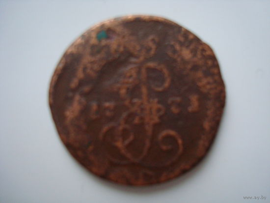 Монета "Денга" 1771 г.,Екатерина II, медь, редкая.