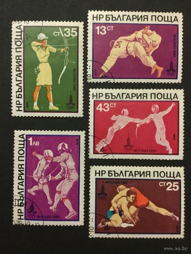 Олимпийские игры в Москве. Болгария,1979, серия 6 марок ( без одной)