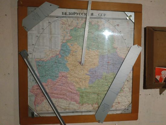 Карта БССР в раме. Для декора и ТД.
