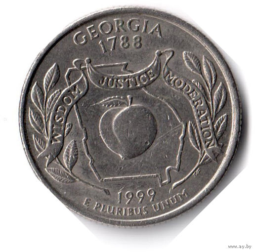 США. 1/4 доллара (1 квотер, 25 центов). 1999. Джорджия. P