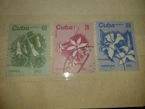Куба 1983 Флора Цветы 3 марки