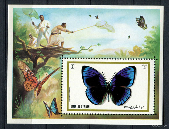 Умм-эль-Кайвайн - 1972 - Бабочки - [Mi. bl. 50] - 1 блок. MNH.  (Лот 250AJ)