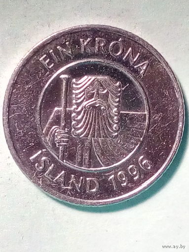 Исландия 1 крона 1996 г.