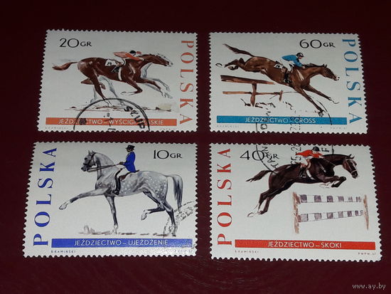 Польша 1967 Фауна. Лошади. Конный спорт. 4 марки