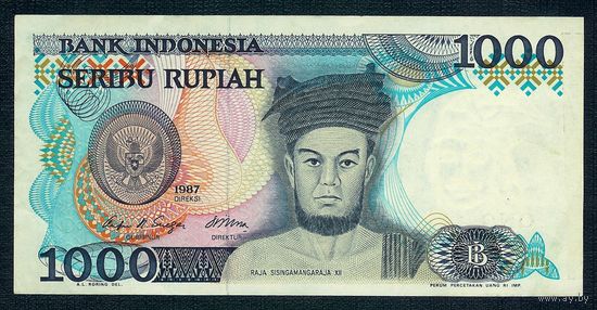 Индонезия, 1000 рупий 1987 год.
