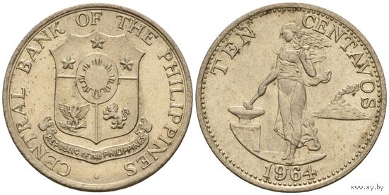Филиппины 10 сентаво, 1964 UNC
