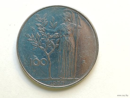 100 лир 1977 года. Монета А3-5-9