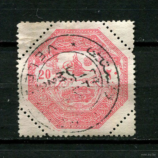 Османская Империя - 1898 - Тугра Абдул Хамида II и мост в г. Лариса 20Pa - [Mi.B85] - 1 марка. Гашеная.  (LOT Q27)