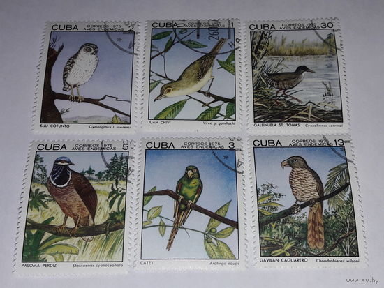 Куба 1975 Фауна. Тропические птицы. Полная серия 6 марок
