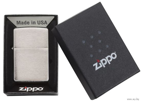 Коллекционная оригинальная зажигалка ZIPPO Brushed Chrome модель: 2021 год