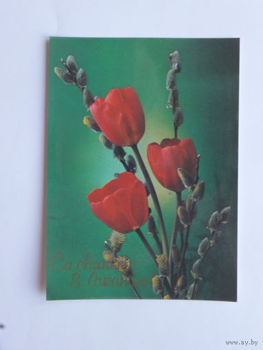 Костенко 8 сакавiка 1990  открытка БССР    10х15 см