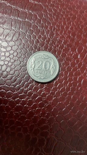 Монета 20 грошей 2005г. Польша. Неплохая!