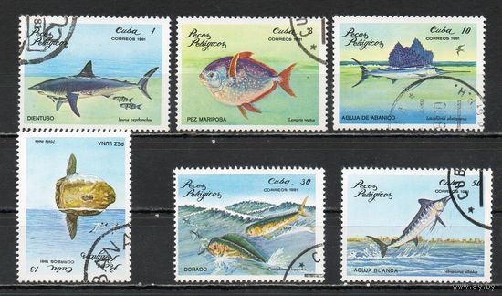 Рыбы Куба 1981 год серия из 6 марок