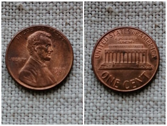 США 1 цент 1987 D/Lincoln Cent