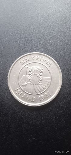 Исландия 1 крона 1987 г.
