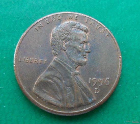 1 цент США 1996 г.в. D