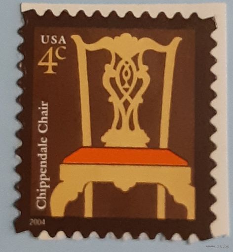 2004 Американский дизайн - Chippendale Chair - Самоклеящаяся  марка США