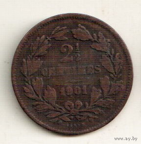 Люксембург 2 1/2 сантим 1901