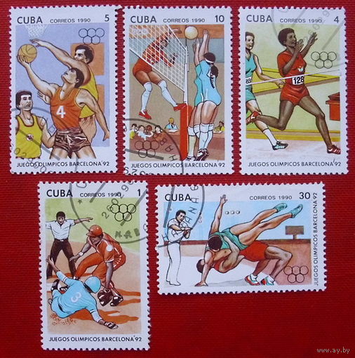 Куба. Спорт. ( 5 марок ) 1990 года.