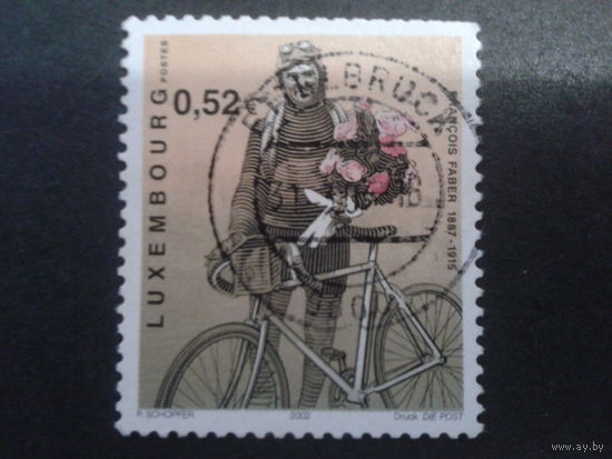 Люксембург 2002 победитель велогонки Тур де Франс 1909 г. Mi-1,5 евро гаш.