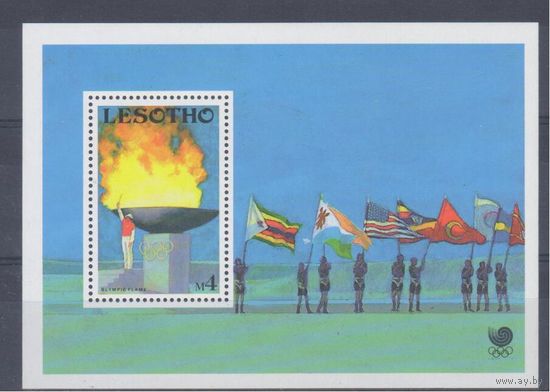 [131] Лесото 1988.Спорт.Олимпиада.Олимпийский огонь.  БЛОК.
