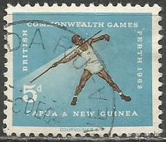 Папуа Новая Гвинея. Спортигры Содружества. Метание копья. 1962г. Mi#46.
