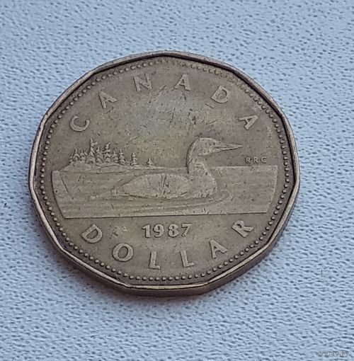 Канада 1 доллар, 1987 Гагара на реверсе 5-11-5