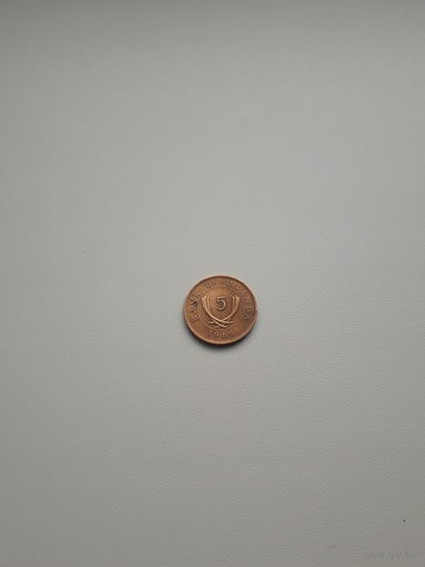 УГАНДА 5 центов 1966 год