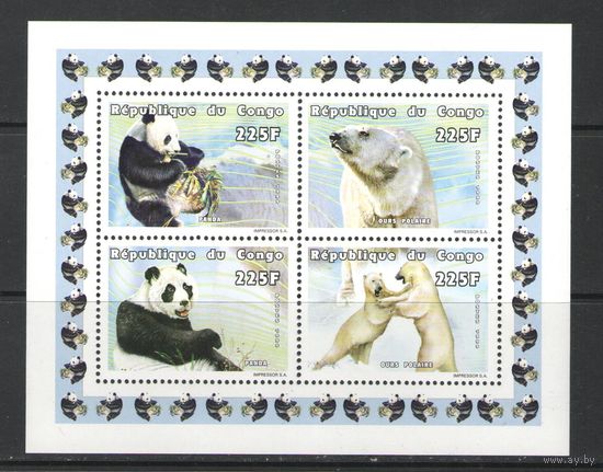 Марки Конго. Панда. Белый медведь. 1999г.