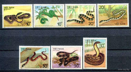 Вьетнам - 1989г. - Змеи - полная серия, MNH [Mi 2029-2035] - 7 марок