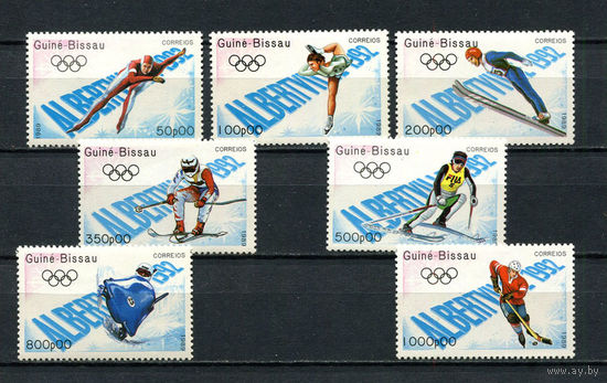 Гвинея-Бисау - 1989 - Зимние Олимпийские игры - (отпечаток падьца на клее у ном. 80) - [Mi. 1088-1094] - полная серия - 7 марок. MNH.  (Лот 94CZ)